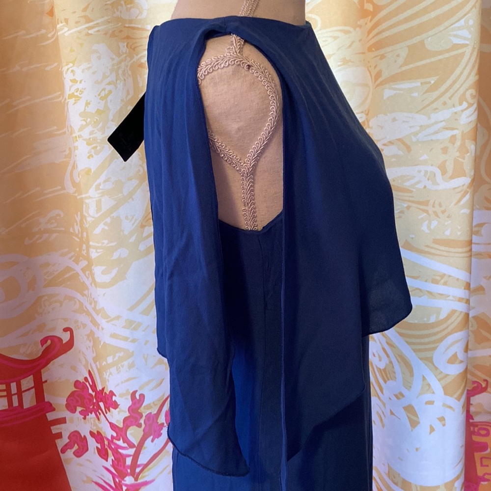 MASSIMO DUTTI ROYAL BLUE MIDI DRESS SIZE 4 fully lined. Sleeveless - Picture 4 of 9
